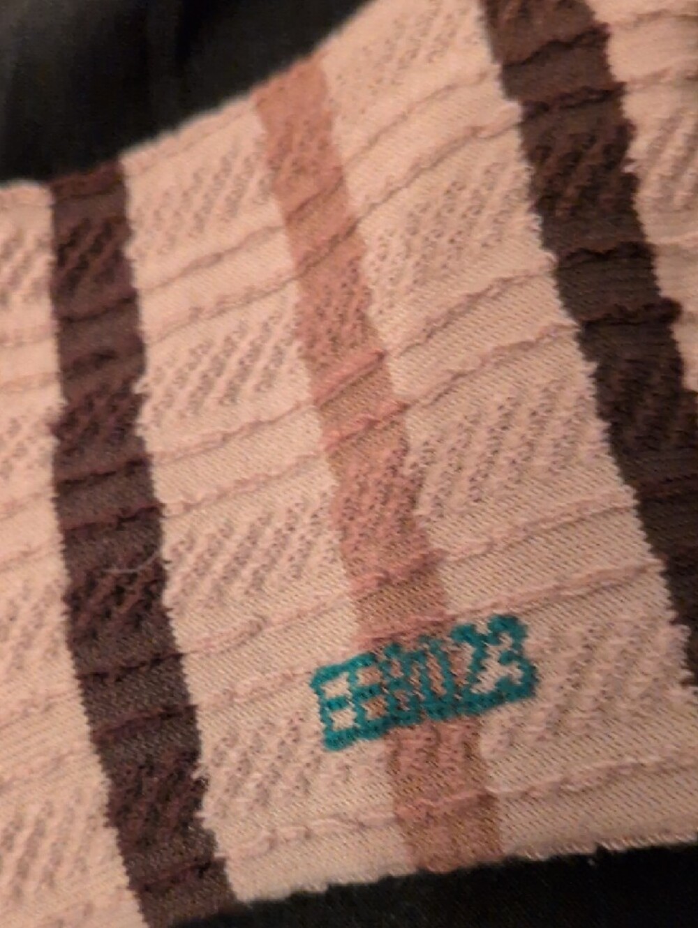 Dior Tan Crew Socks with Dark Brown Stripes - Picture 7 of 9
